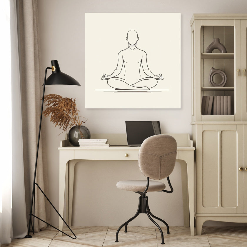 Contemplative Silhouette in Monochrome Canvas