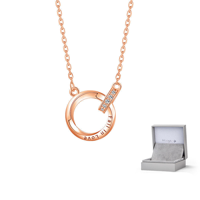Collar Anillo de Plata de Ley 999 Mobius para Mujer, Regalo de San Valentín 520 para Novia