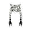 Dark in Love Morana Mesh Crochet Knit Bell Sleeve Crop Top