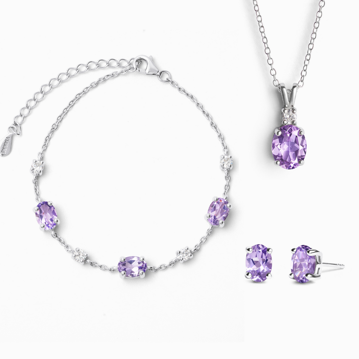 Essentielles Amethyst-Schmuckset aus Sterlingsilber