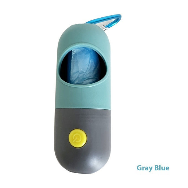 Dispensador de bolsas para excrementos de mascotas con luz LED para perros y gatos, recogedor de heces de perro, bolsas de residuos, dispensadores de bolsas, accesorios de limpieza para mascotas