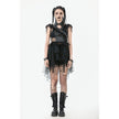 Dark in Love Seraphina Tiered Mesh & Ruffle Goth Layer Dress