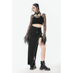 Dark in Love Morana Mesh Crochet Knit Bell Sleeve Crop Top