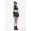 Dark in Love Evangeline Buckled Utility Crop Top in Black
