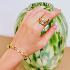 Iona Entwined Ring: Green Onyx, Amethyst, Moonstone & Labradorite