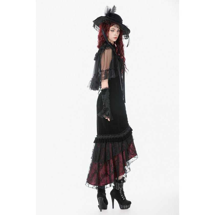Dark in Love Gothic Elegant Velvet Mermaid Skirt