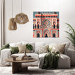 Coral & Blue Islamic Architecture Canvas
