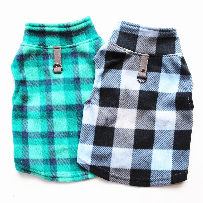 Ropa para mascotas con estampado de cuadros