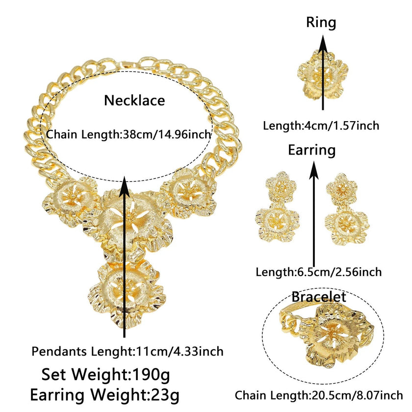 Halskette für Damen, modische neue kubanische Kette, goldener Blumenanhänger, luxuriös