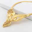 Luxury Flower Design Jewelry Set for Women, Gold Color Big Pendant Necklace and