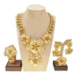 Halskette für Damen, modische neue kubanische Kette, goldener Blumenanhänger, luxuriös