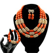 Nigerian Coral Jewellery Set | Necklace, Earrings & Bracelet | African Beads | Wedding