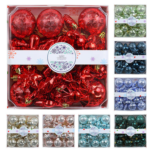 Christmas Decorations 28PCS Electroplated Plastic Balls Christmas Tree Ornaments