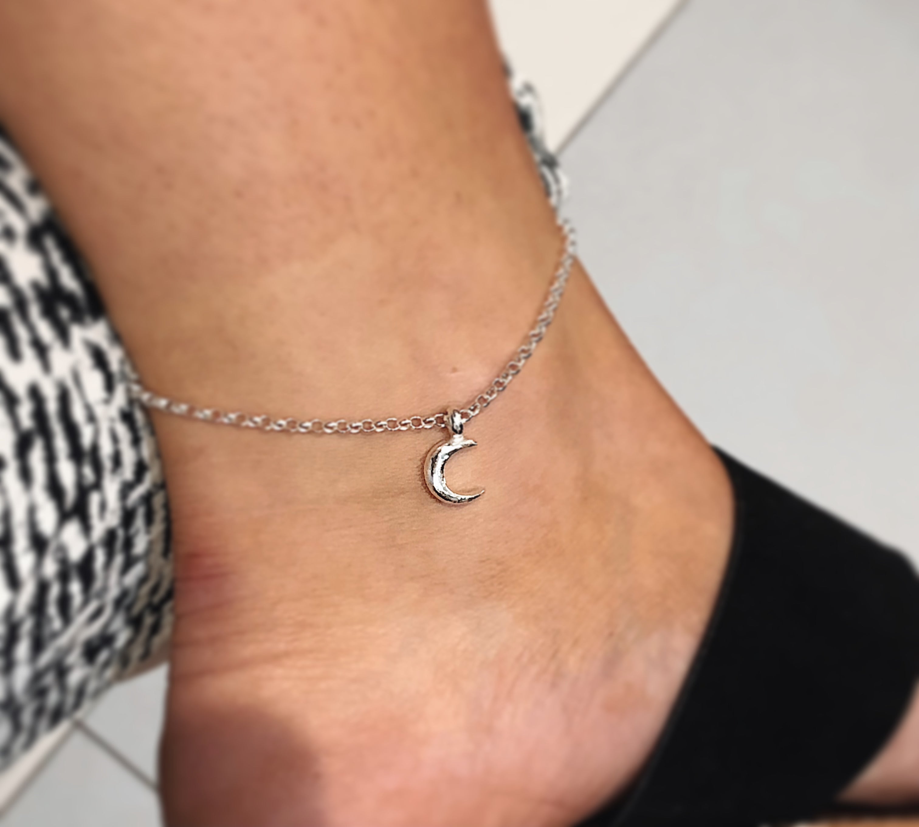 Crescent Moon Chain Anklet