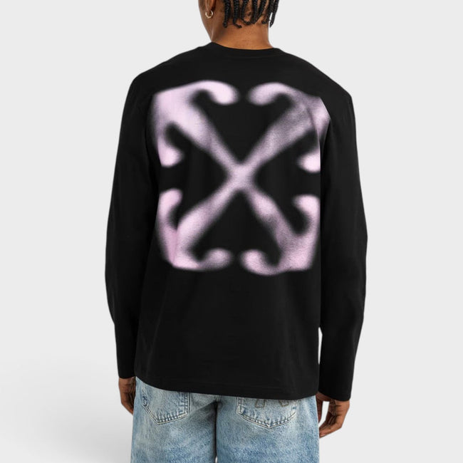 Camiseta de manga larga Arrow Skate en negro y rosa
