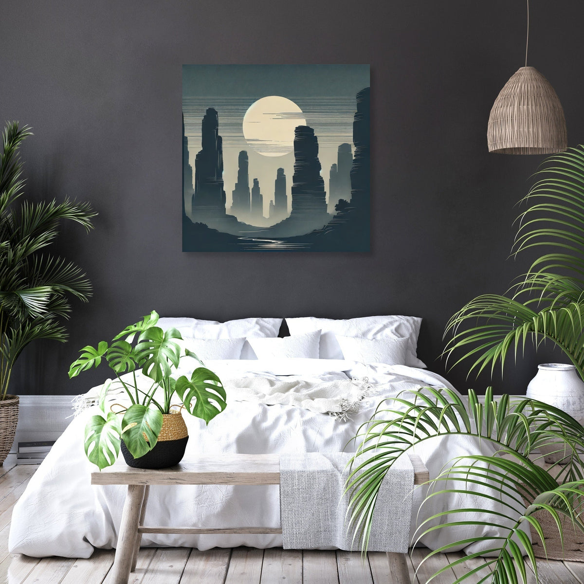 Misty Sandstone Pillars Canvas
