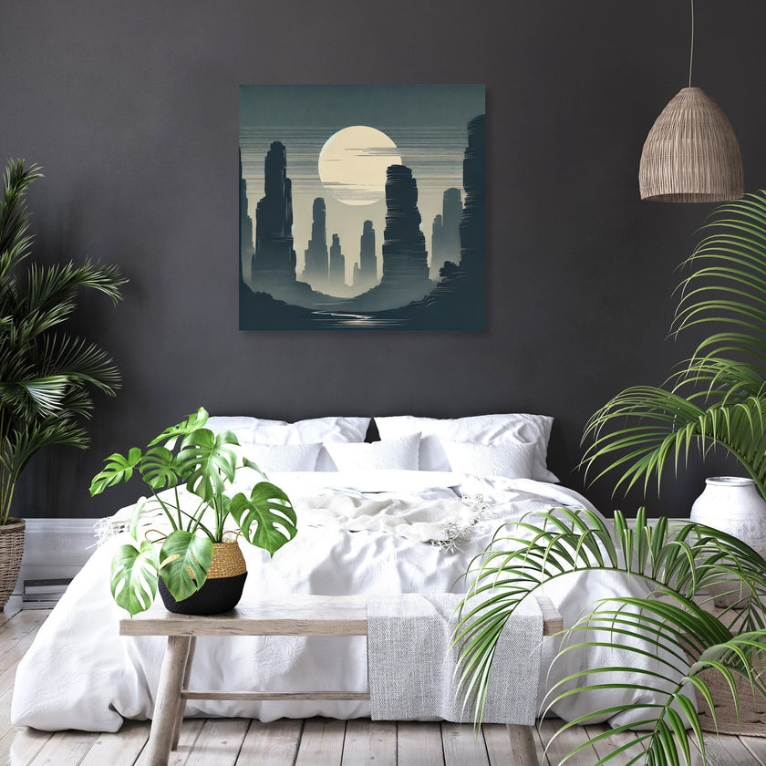 Misty Sandstone Pillars Canvas
