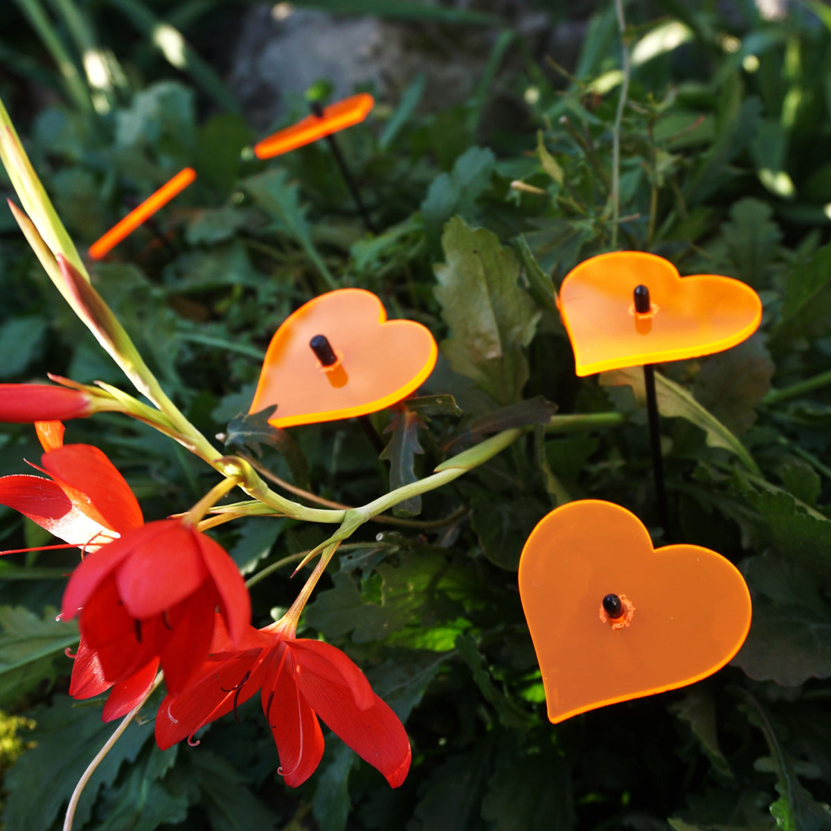Small Garden Décor Ornaments Set of 5 'Hearts'