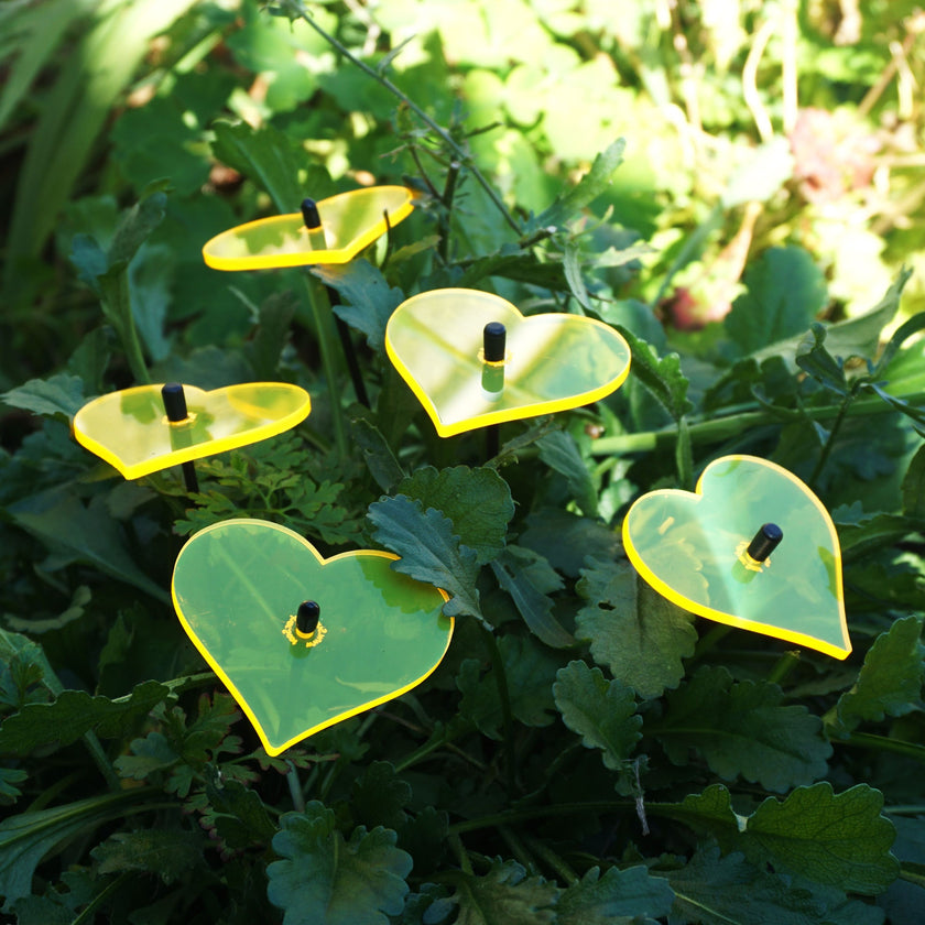 Small Garden Décor Ornaments Set of 5 'Hearts'