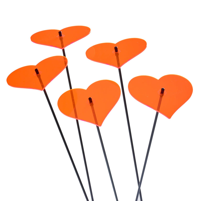 Large Garden Décor Ornaments Set of 5 'Hearts'