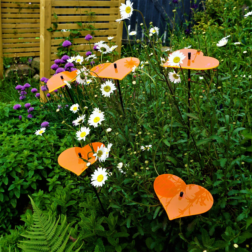 Large Garden Décor Ornaments Set of 5 'Hearts'