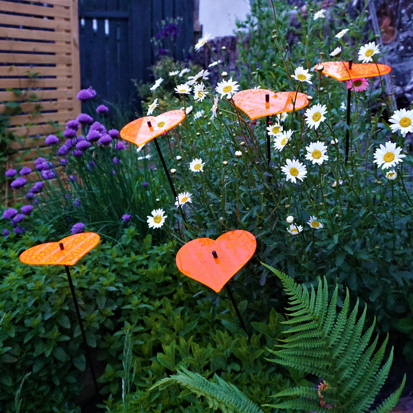 Large Garden Décor Ornaments Set of 5 'Hearts'