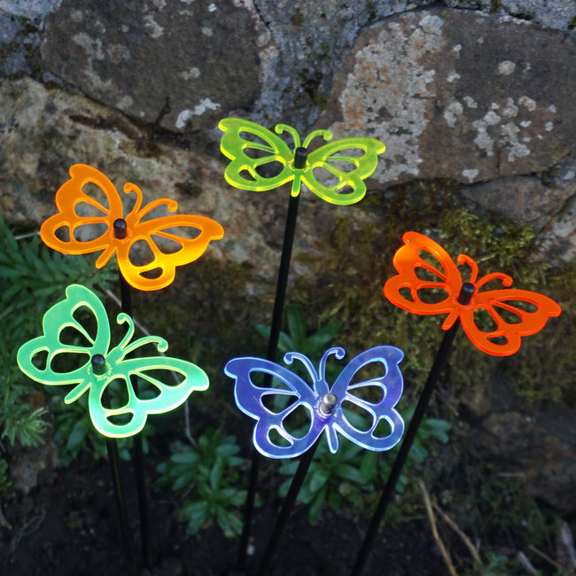Garden Décor Ornaments Set of 5 'Comma Butterflies'