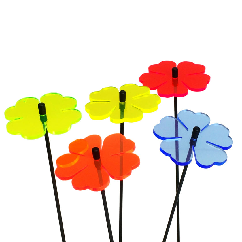 Small Garden Décor Ornaments Set of 5 'Double Blossom'