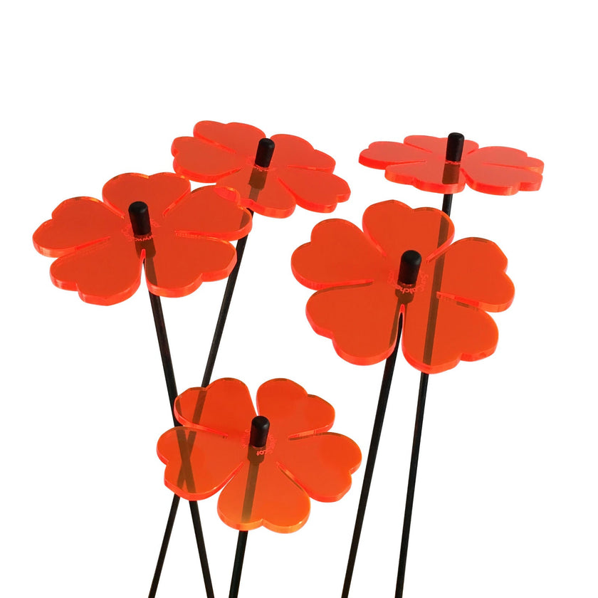 Small Garden Décor Ornaments Set of 5 'Double Blossom'