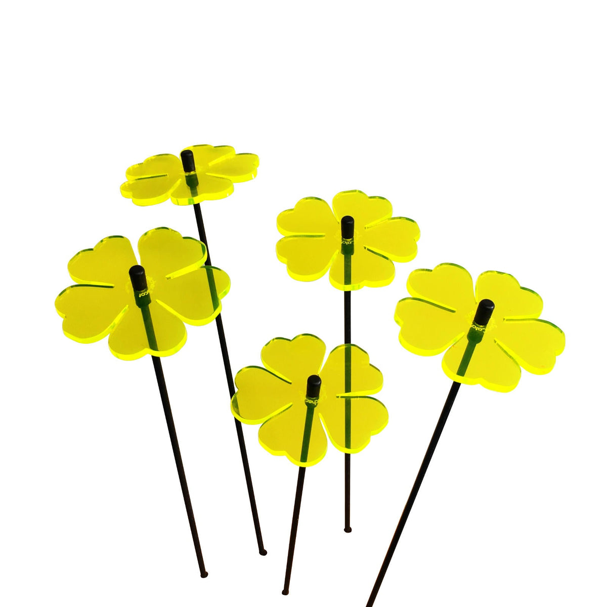 Small Garden Décor Ornaments Set of 5 'Double Blossom'