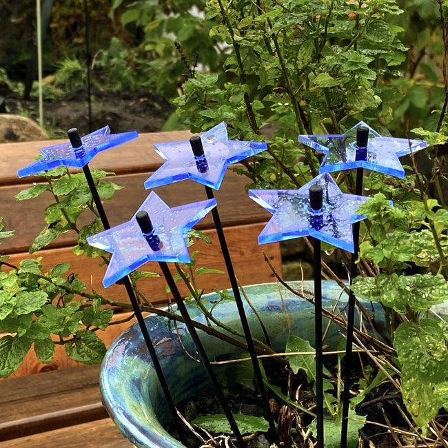 Garden Décor Ornaments Set of 5 small 'Shining Stars'
