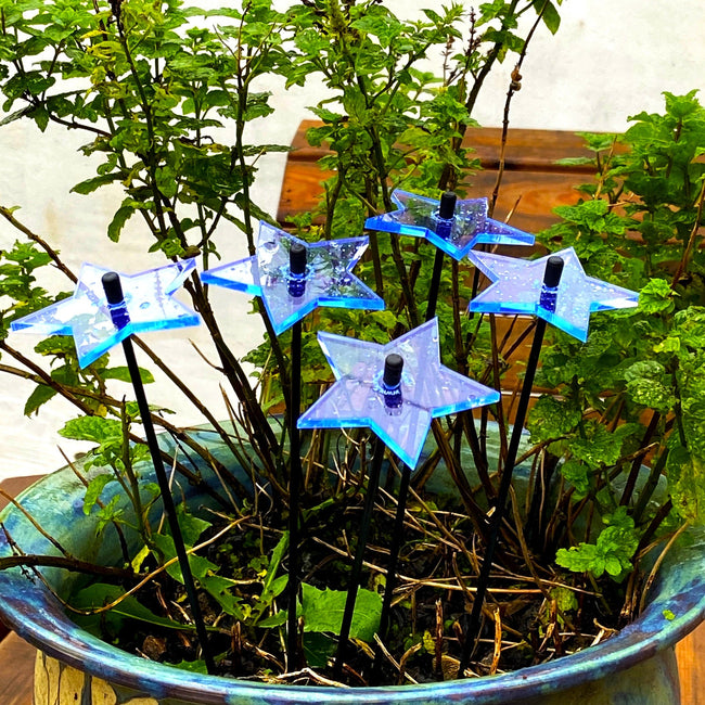 Garden Décor Ornaments Set of 5 small 'Shining Stars'