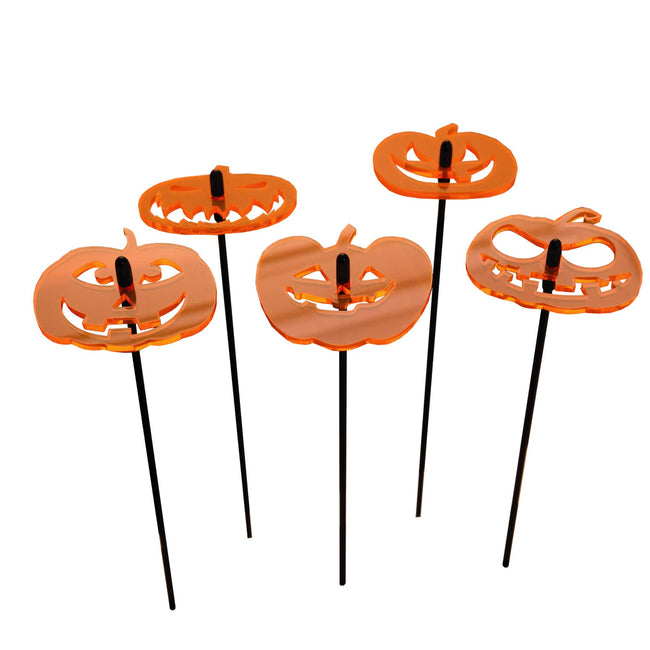 Set of 5 Small Halloween Pumpkins – Garden & Home Autumn Décor Ornaments for Halloween & Harvest