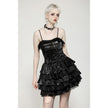 Dark in Love Harriet Punk Shiny PU Leather Layered Dress