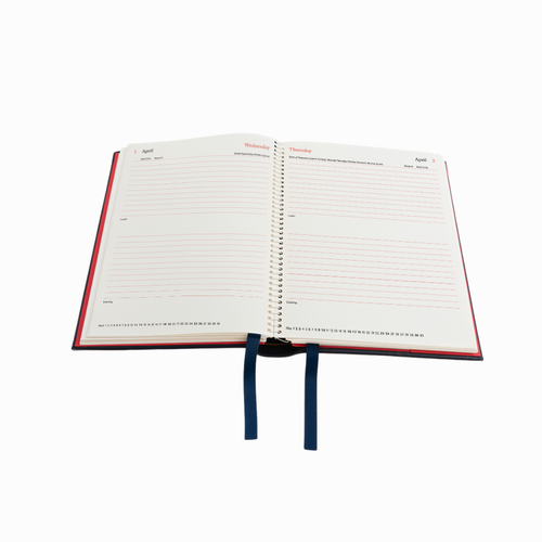 2026 Desk Diary - Day-a-Page Planner - Blue