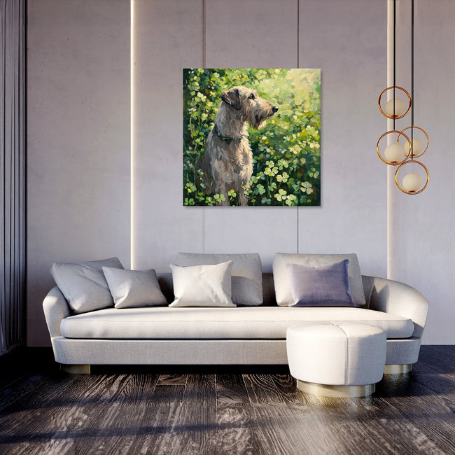 Irish Wolfhound in Clover Canvas