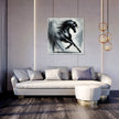 Dynamic Black Horse Canvas