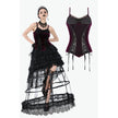 Dark in Love Serilda Velvet Lace Corset Top in Wine Red