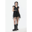 Dark in Love Seraphina Tiered Mesh & Ruffle Goth Layer Dress
