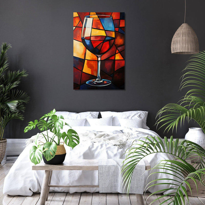 Geometric Wine Glass Canvas