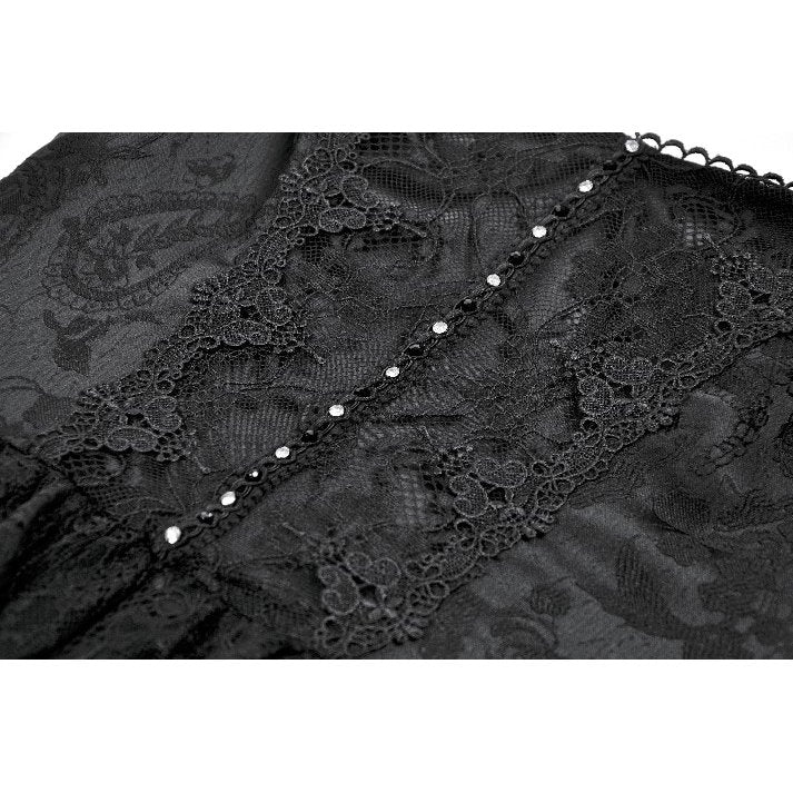 Dark in Love Morgana Gothic Off-Shoulder Lace Hem Dress