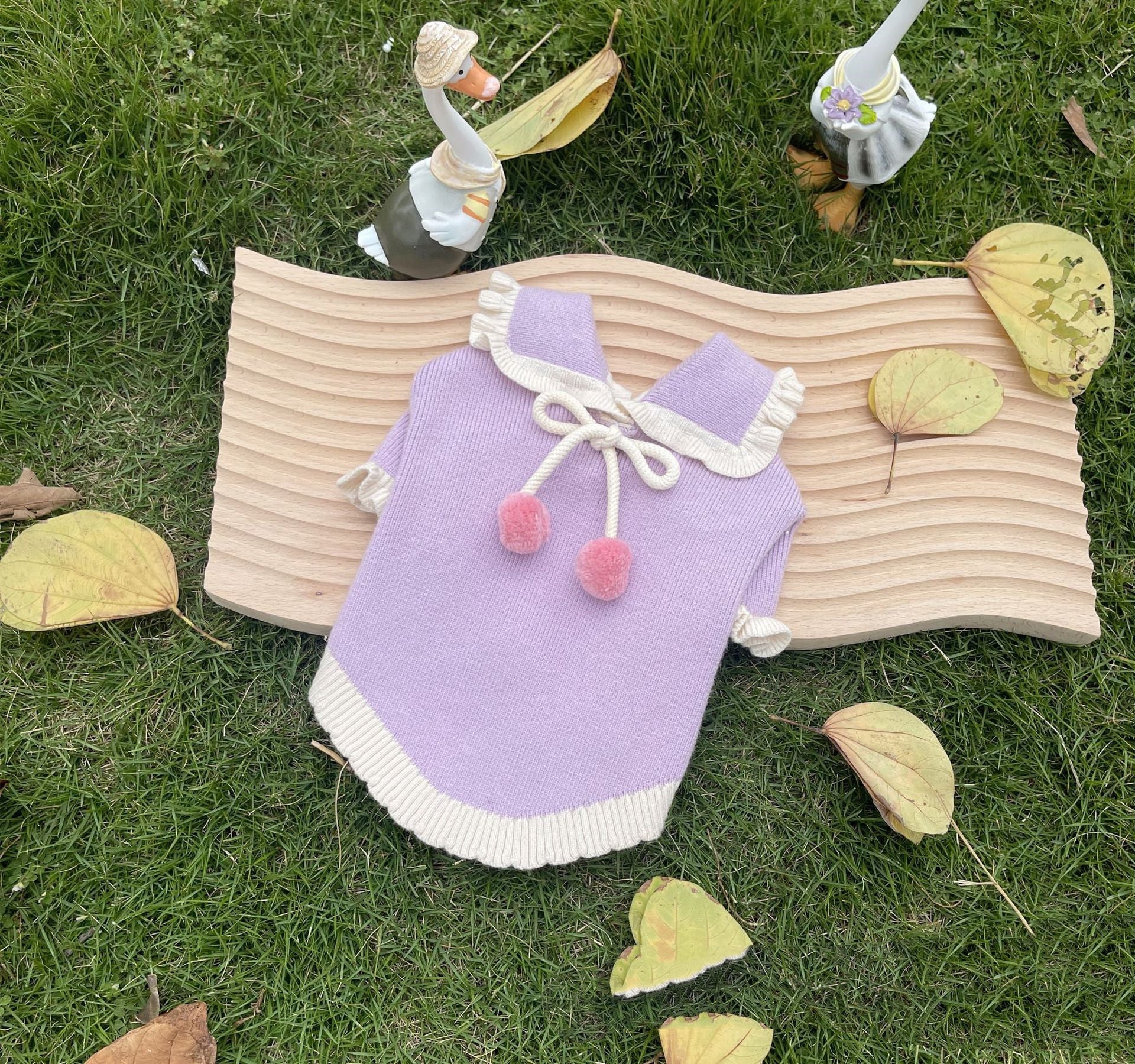 Handmade Strawberry Ball Wool Coat Dog To Keep Warm