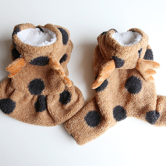Petstyle Big Polka Dot Elk Couple Clothes Cat Clothing Pet Dog Clothes