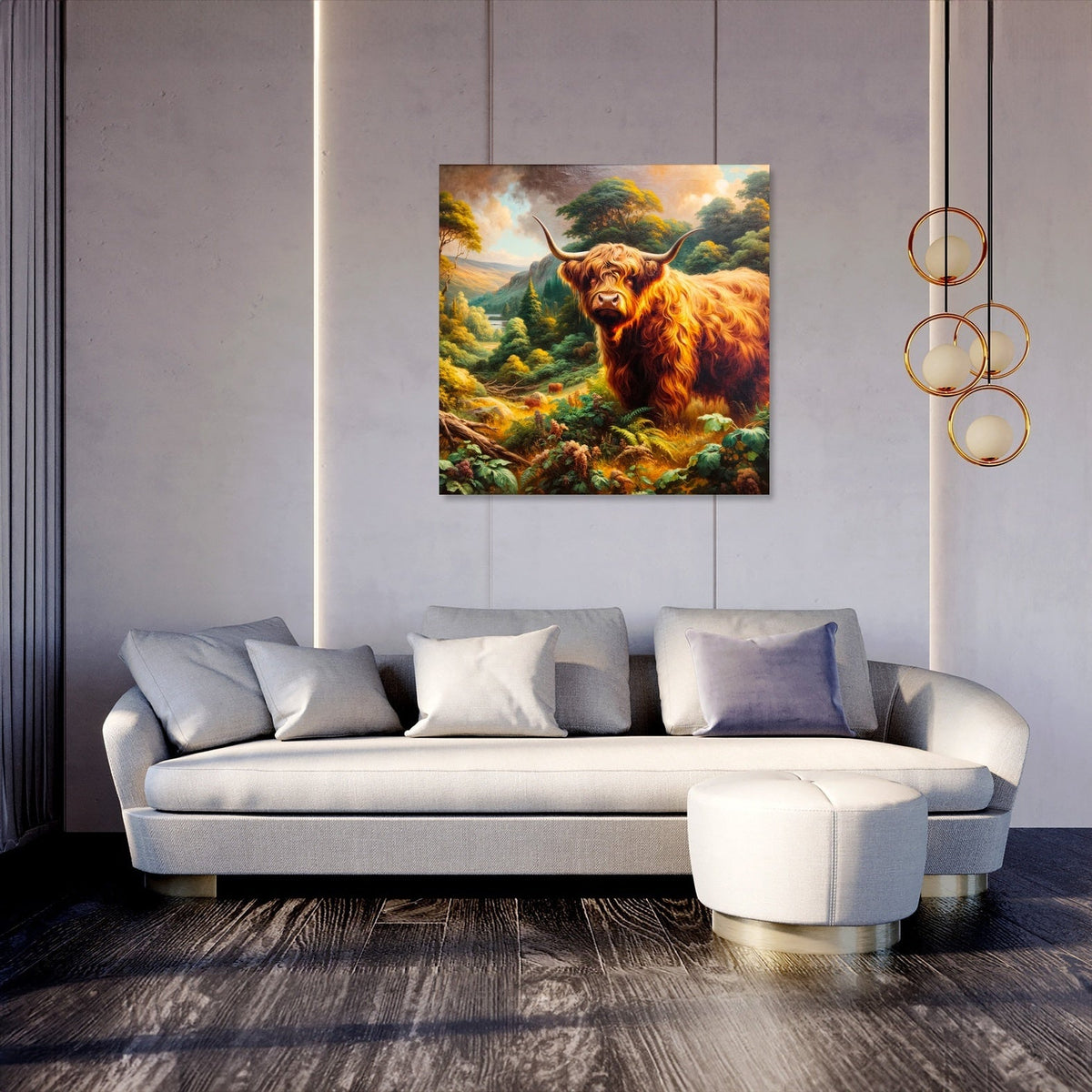 Victorian Highland Cow Majesty Canvas