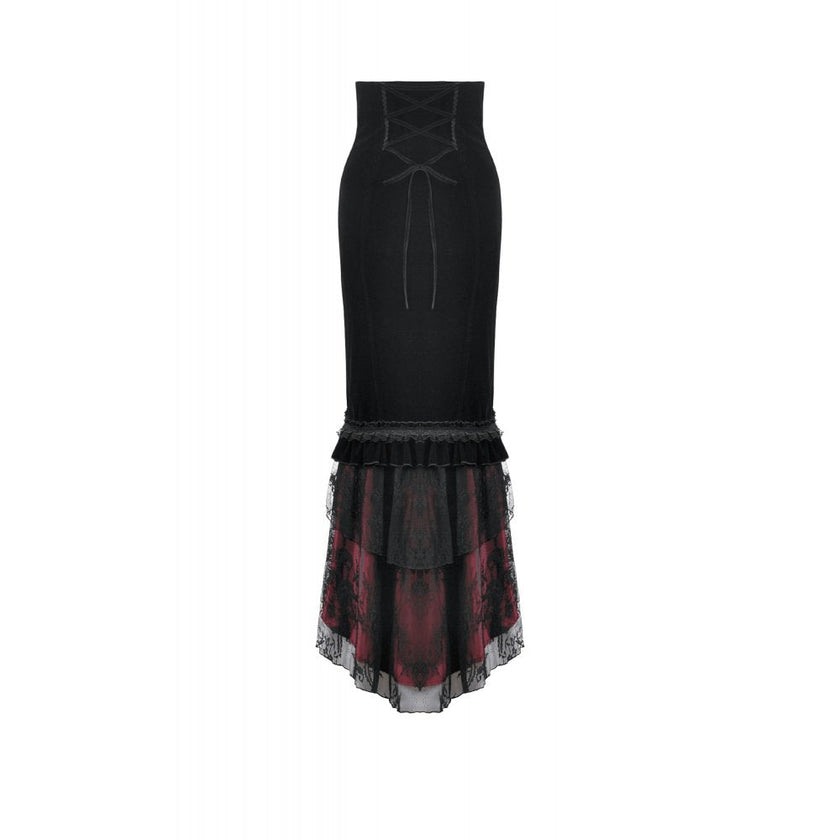 Dark in Love Gothic Elegant Velvet Mermaid Skirt
