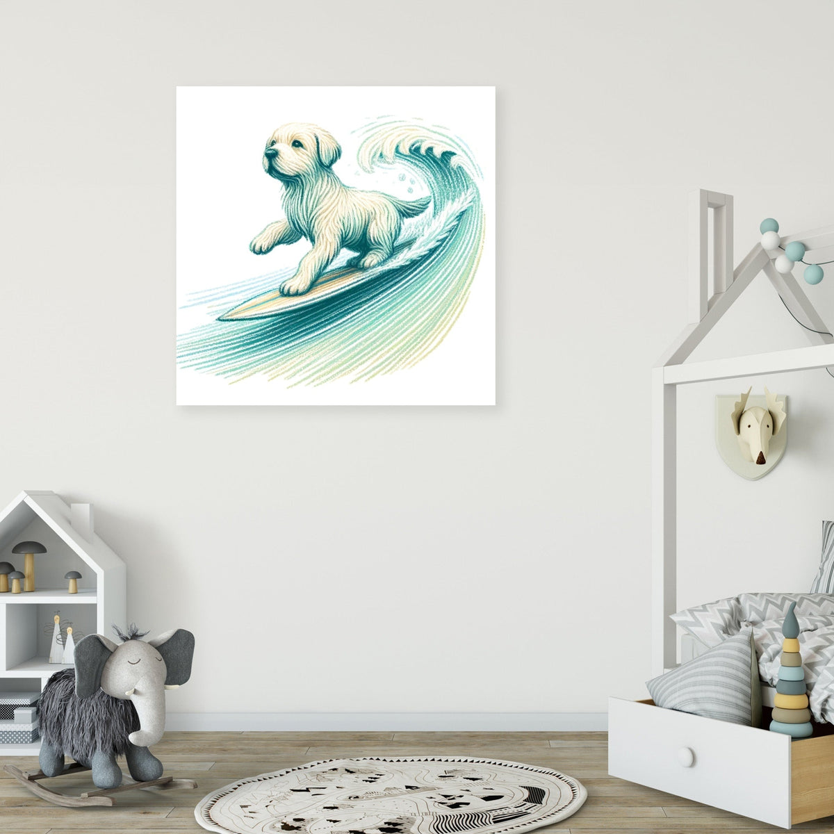 Labrador Surfing Fun Canvas