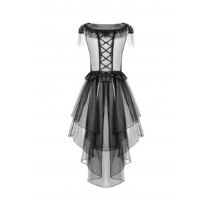Dark in Love Seraphina Tiered Mesh & Ruffle Goth Layer Dress