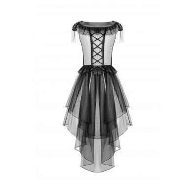 Dark in Love Seraphina Tiered Mesh & Ruffle Goth Layer Dress