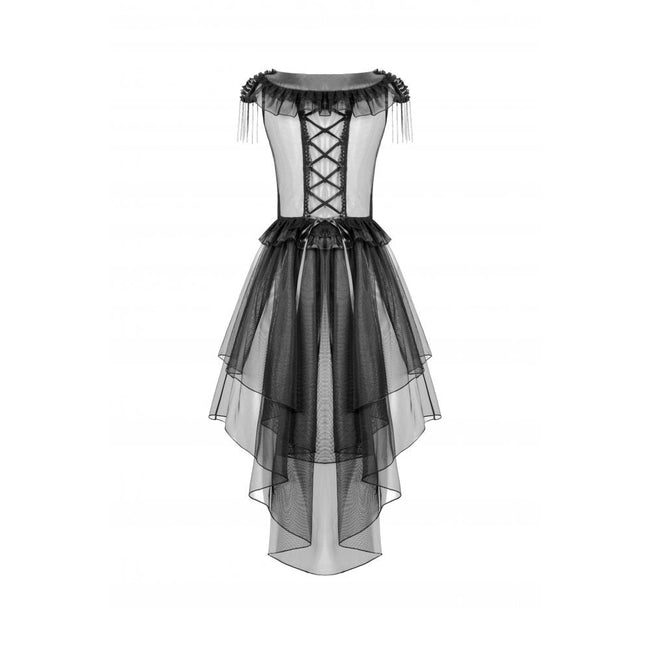 Dark in Love Seraphina Tiered Mesh & Ruffle Goth Layer Dress