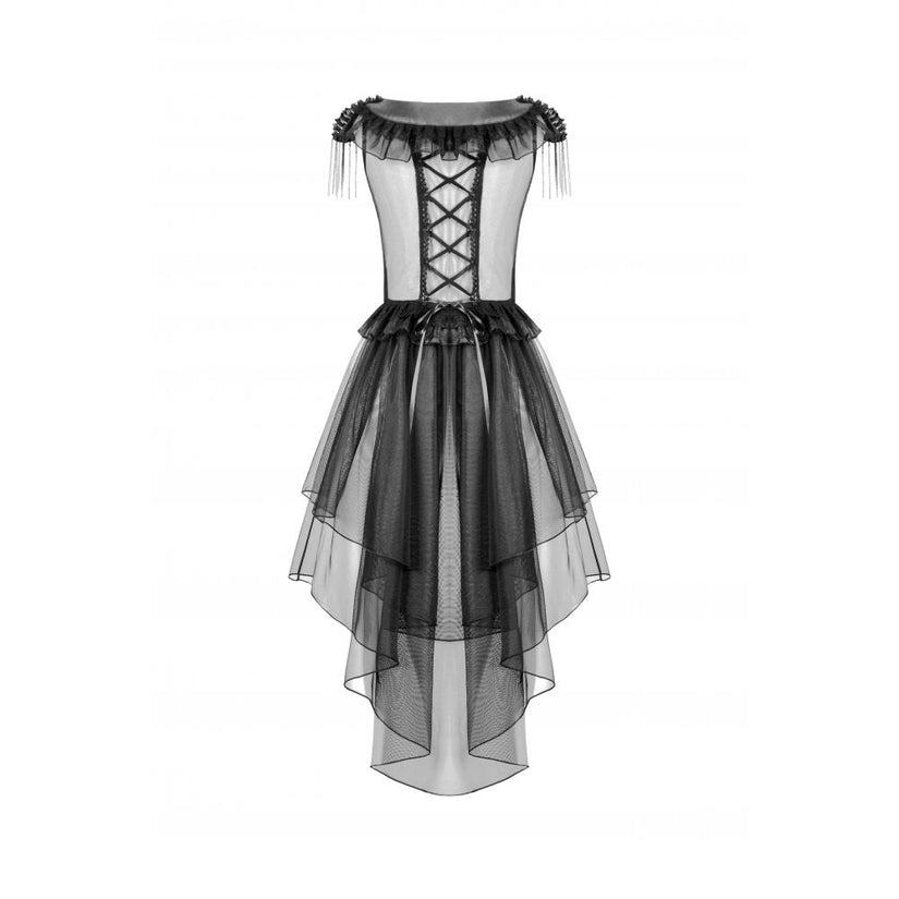 Dark in Love Seraphina Tiered Mesh & Ruffle Goth Layer Dress